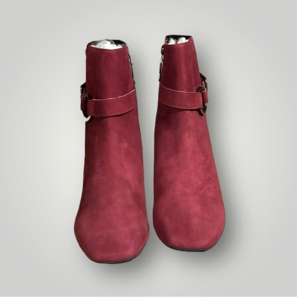 🌻NEW Marc Joseph Rouge Nubuck Suede "Madison" Bootie Women's Size 10 - Picture 4 of 13